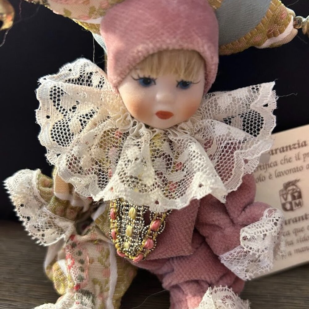 Vintage Porcelain Certificato Di Garanzia Baby Articulated Doll Italy